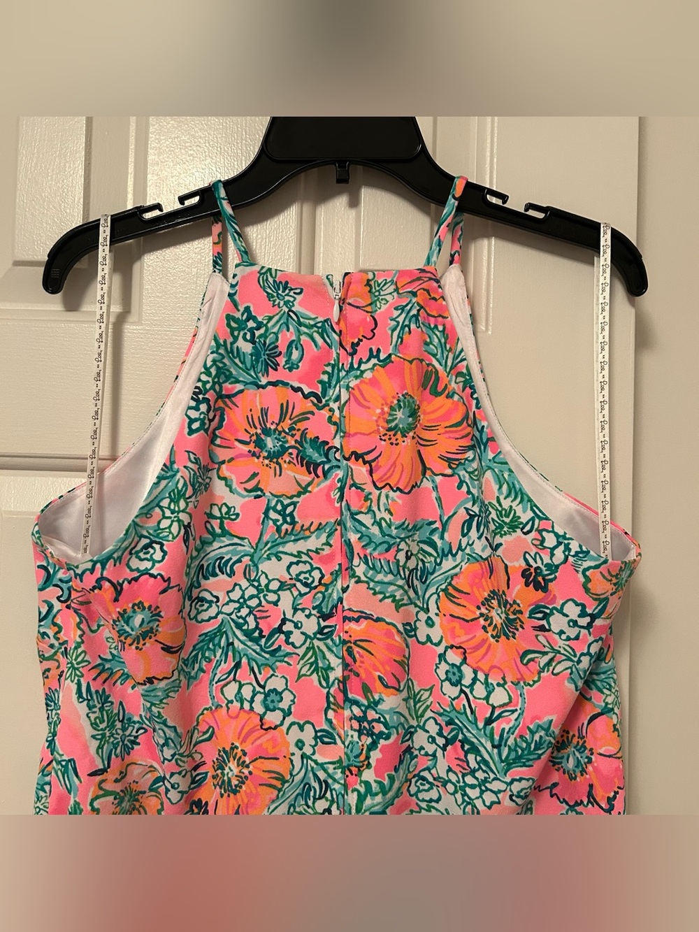 Lilly Pulitzer Woman's Pearl Romper Dress Soleil Pink Perfect Poppy Size 10 - Picture 9 of 9